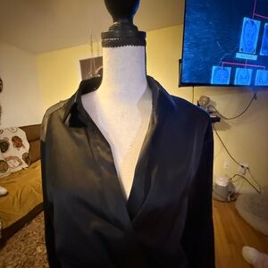 Black Satin Wrap dress